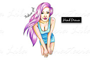 Hand drawing beautiful girl, a Person Illustration by A.Lila (Thumbnail 3 of 3)