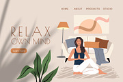 Relax & meditation. Vector woman set, a Person Illustration by bioraven (Thumbnail 10 of 12)