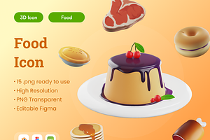 Food 3D Illustration, a Food & Drink 3D Model by Vektora Studio