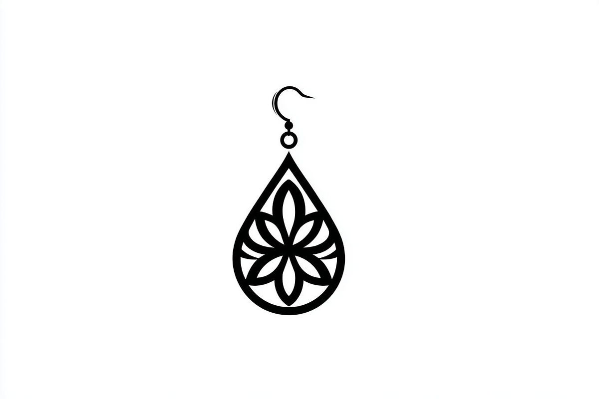 Elegant Jhumka Earrings Silhouette B, a Graphic by balal (Photo 11 of 13)