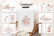 World Landmarks. Vector Clipart Set, an Object Graphic by VerAna (Thumbnail 6 of 9)