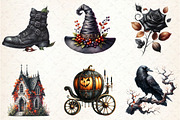Watercolor Gothic Autumn Clipart, an Illustration by Rose Art (Thumbnail 4 of 5)