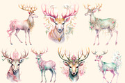 Victorian  Christmas deer , Clipart, an Animal Illustration by Hello My Print (Thumbnail 9 of 10)