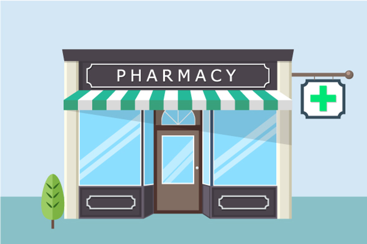 Facade of Pharmacy Store, a Healthcare Illustration by Dacian Galea