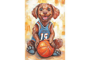 Chesapeake Bay Retriever Sports Art, an Animal Illustration by Art Paradise Studios