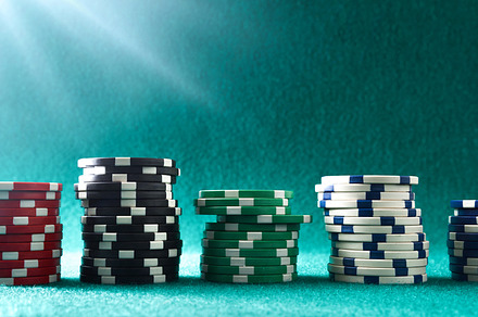 Competition background in casino games with chips on green mat, an Arts & Entertainment Photo by Davizro's Market