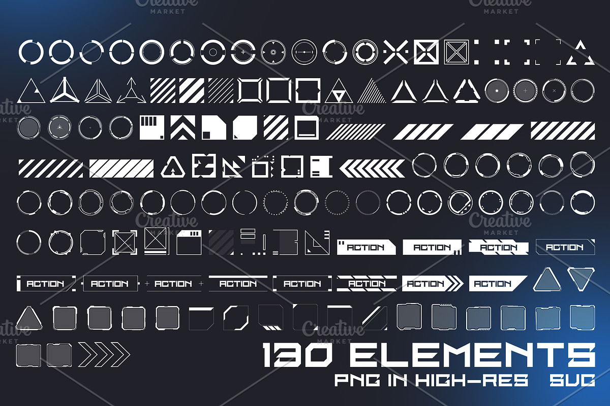 Simple Sci Fi Decals Set, an Icon by Olga Ryzychenko (Photo 2 of 2)