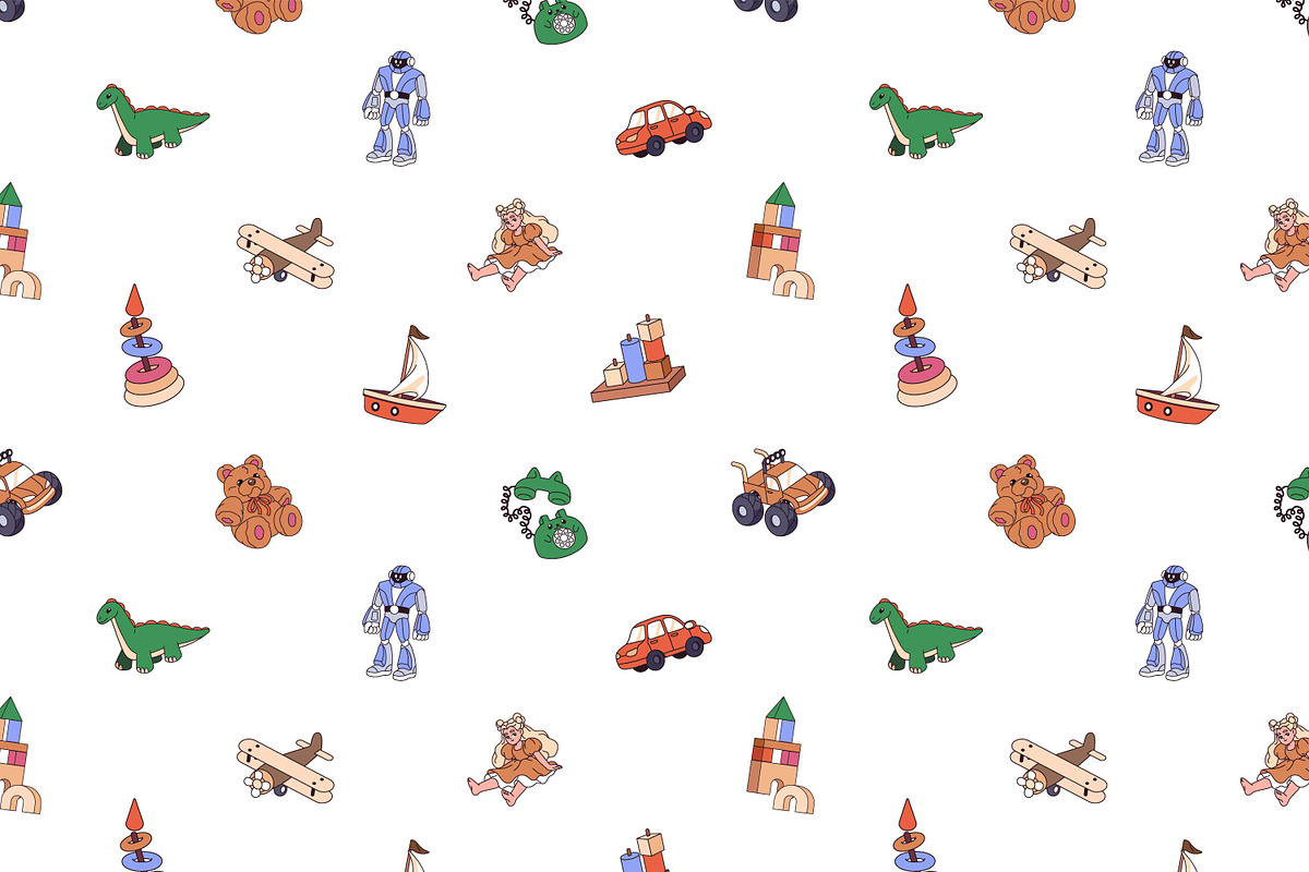 Kids toys, games set + backgrounds, an Object Illustration by PaperTrident (Photo 6 of 7)