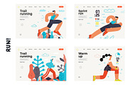 RUN! flat vector illustrations set, a Templates & Theme by Grivina's shop (Thumbnail 22 of 24)