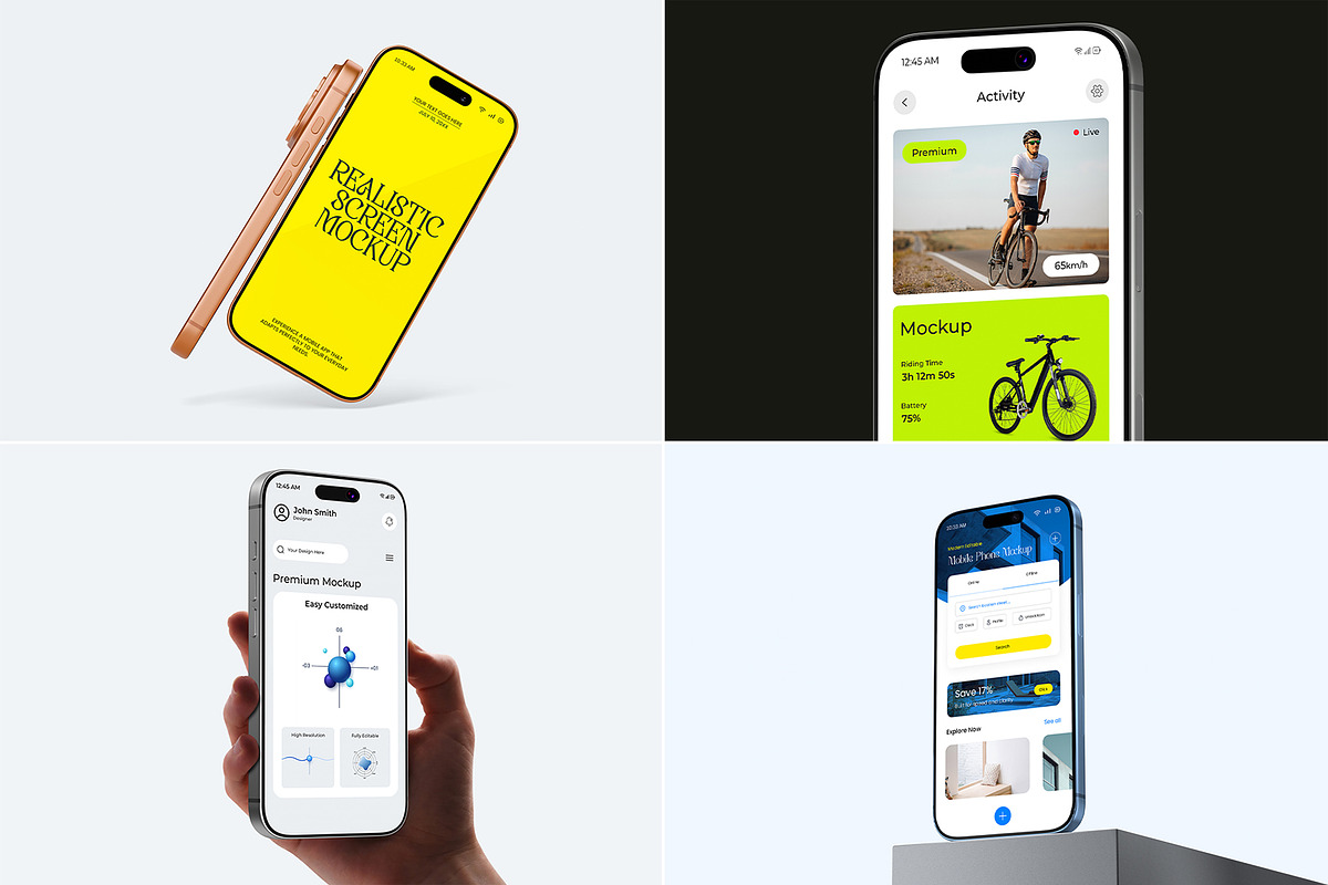 Premium iPhone Screen Mockup Bundle, an iPhone Mockup by graphypix (Photo 1 of 14)