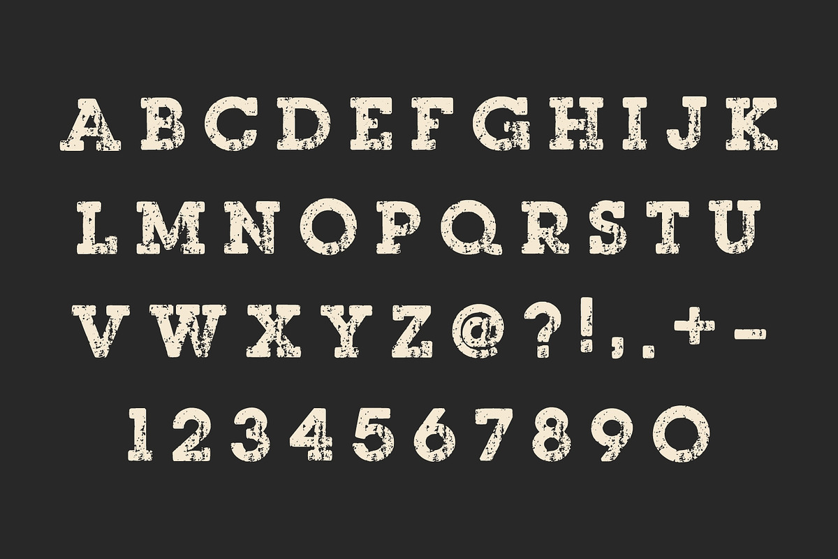 Royal Grunge Vintage Font, a Slab Serif Font by Fourteen Letter (Photo 5 of 6)