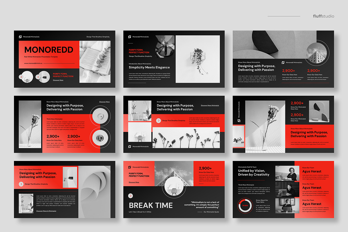 Red Minimalist Pitchdeck Powerpoint preview 2