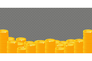 Stacks of gold coins with dollar, a Finance Illustration by Vectorbuum