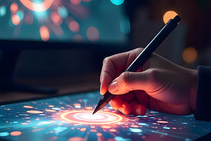 Digital Artist Using Graphics Tablet, an Arts & Entertainment Photo by Stock Shape