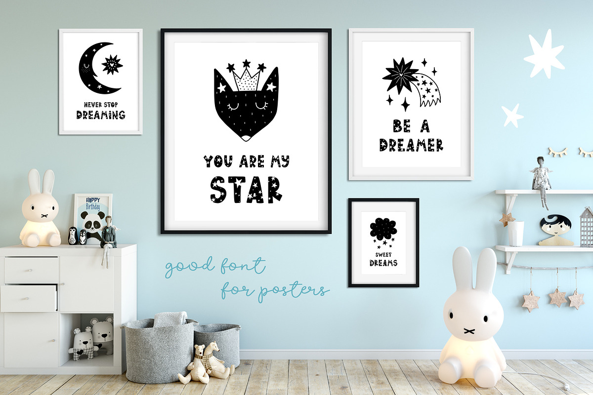 Starry Typeface - Font with Clipart preview 2