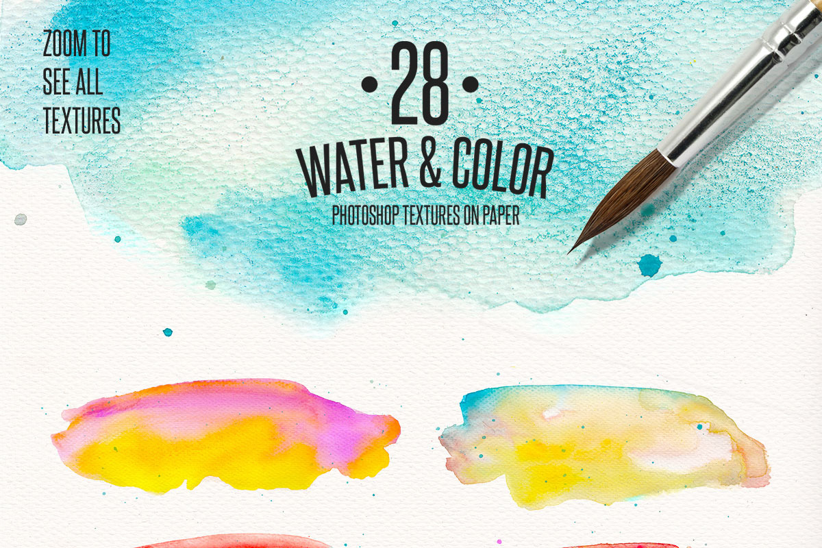 28 Water & Color Textures on Paper preview 4