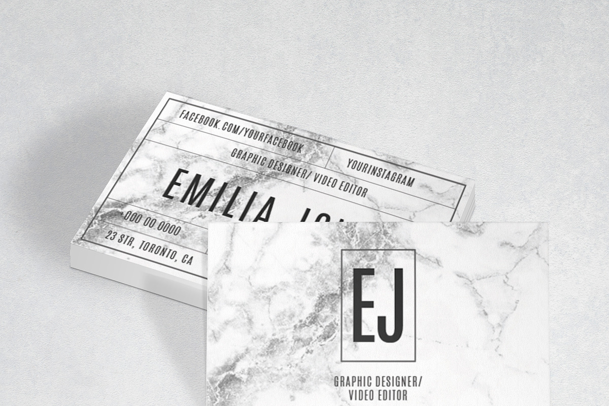White marble bussiness card template, a Business Card Template by MH Design Template (Photo 7 of 10)