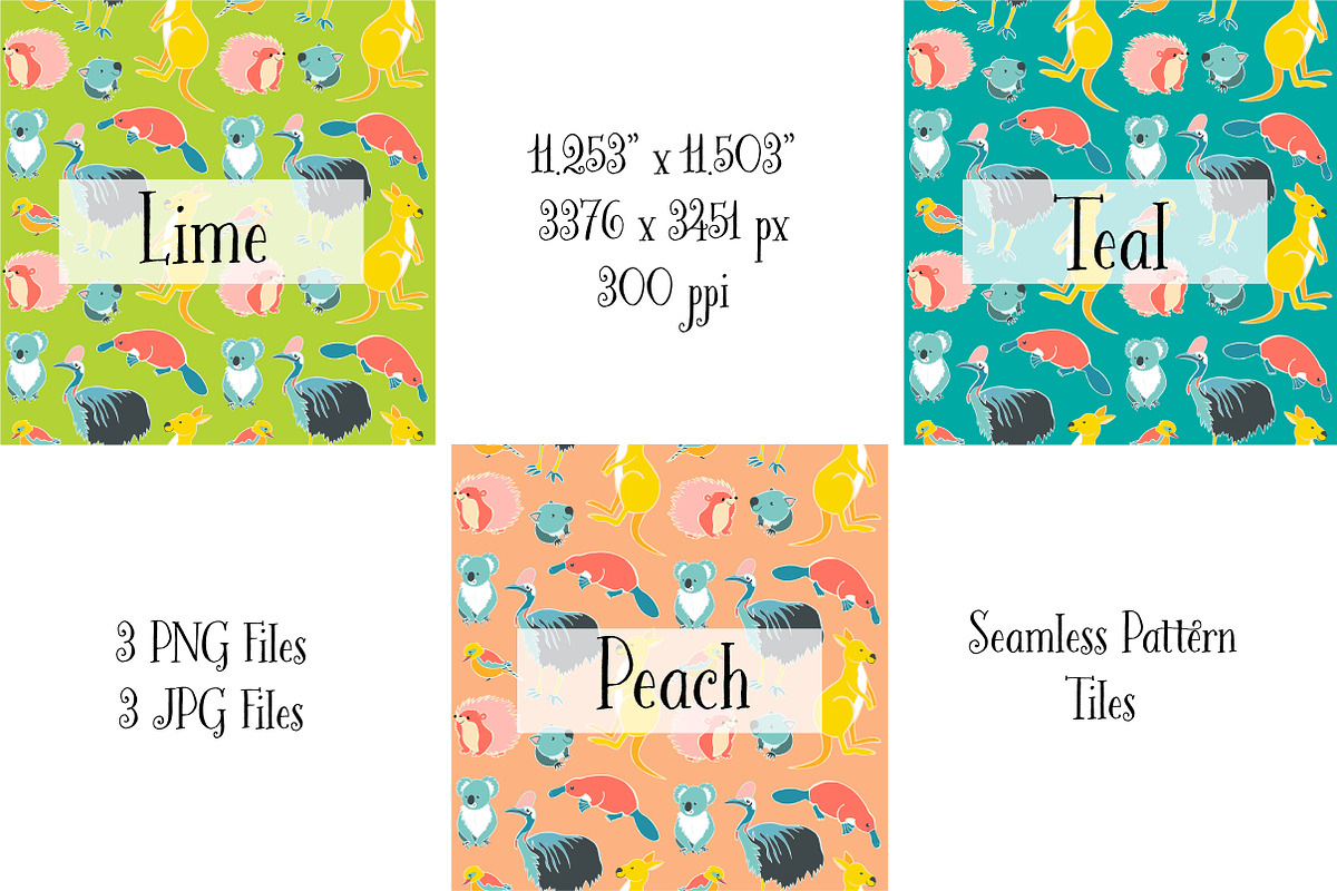 Aussie Animals Seamless Pattern, a Pattern Graphic by Painted Puffin Creative (Photo 2 of 5)