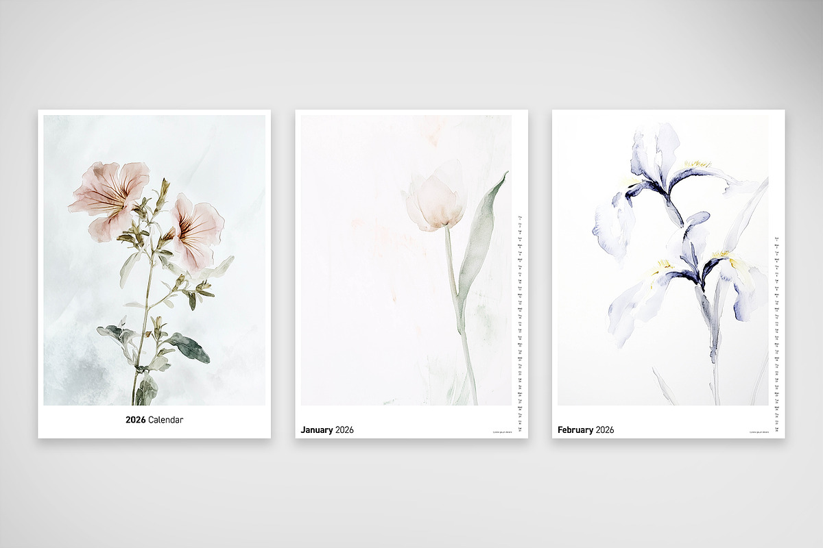 2026 Calendar with Botanical, a Print Template by McLittle Stock
