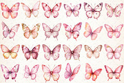 Blush and Pink Butterflies Clipart, an Illustration by Libby Wishes (Thumbnail 2 of 7)