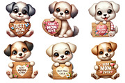 Watercolor Best Mom Ever Dog Clipart, an Illustration by CraftArtStudio (Thumbnail 2 of 5)