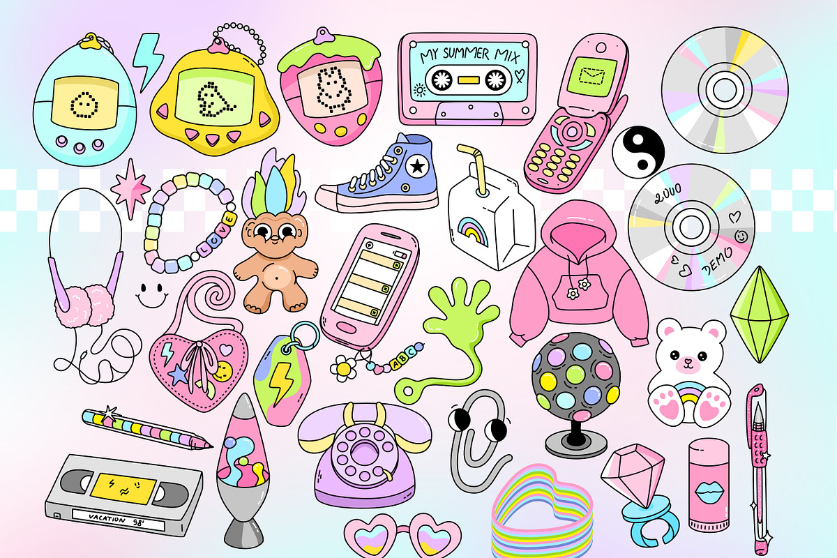 Retro Y2K 2000s Clipart Bundle, an Object Graphic by Huxmay (Photo 3 of 7)