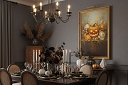 Elegant Gold Floral Halloween Print, a Background Graphic by Floraphoria (Thumbnail 3 of 7)