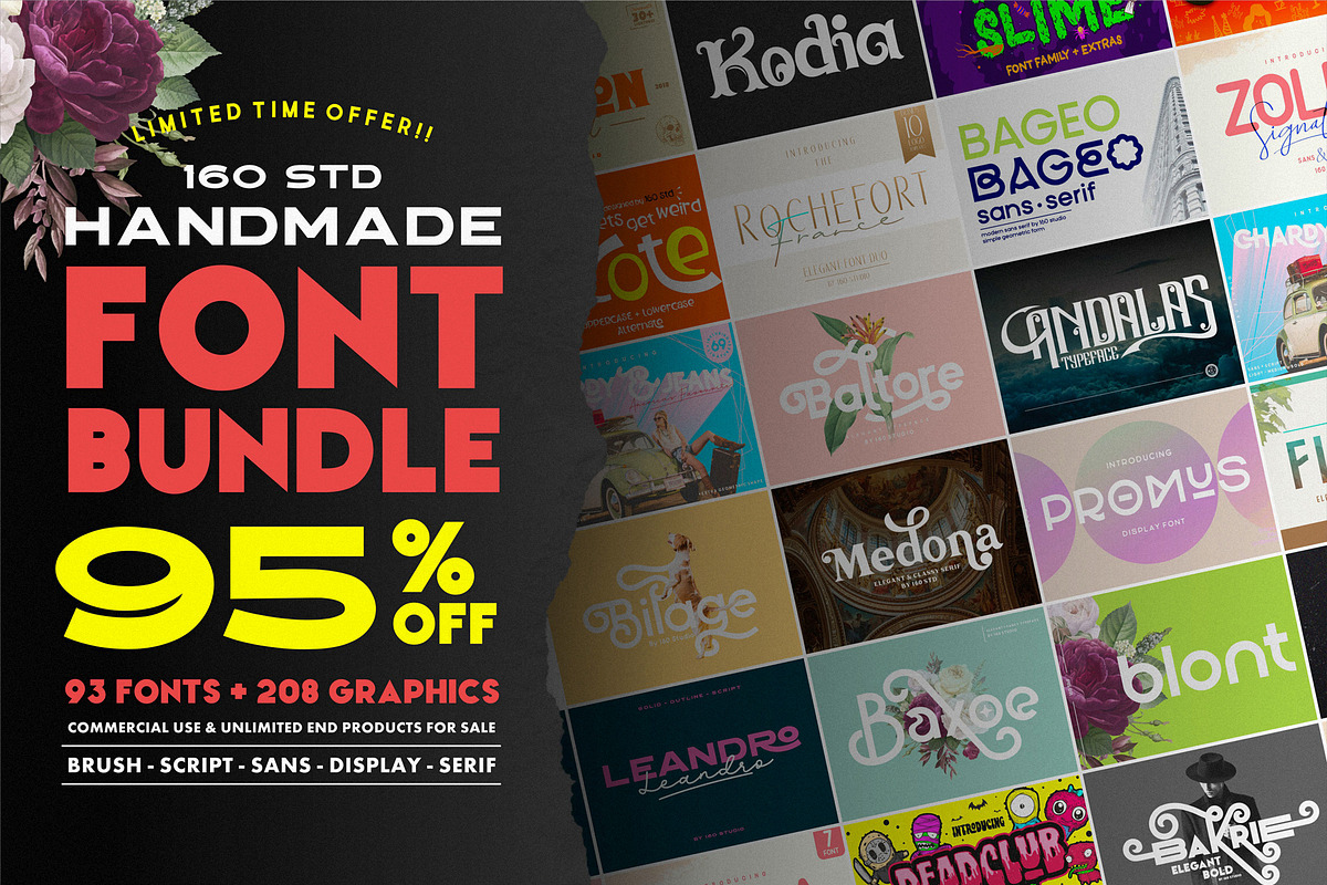160 Studio Font Bundle | 95% OFF, a Sans Serif Font by 160 Studio (Photo 1 of 29)