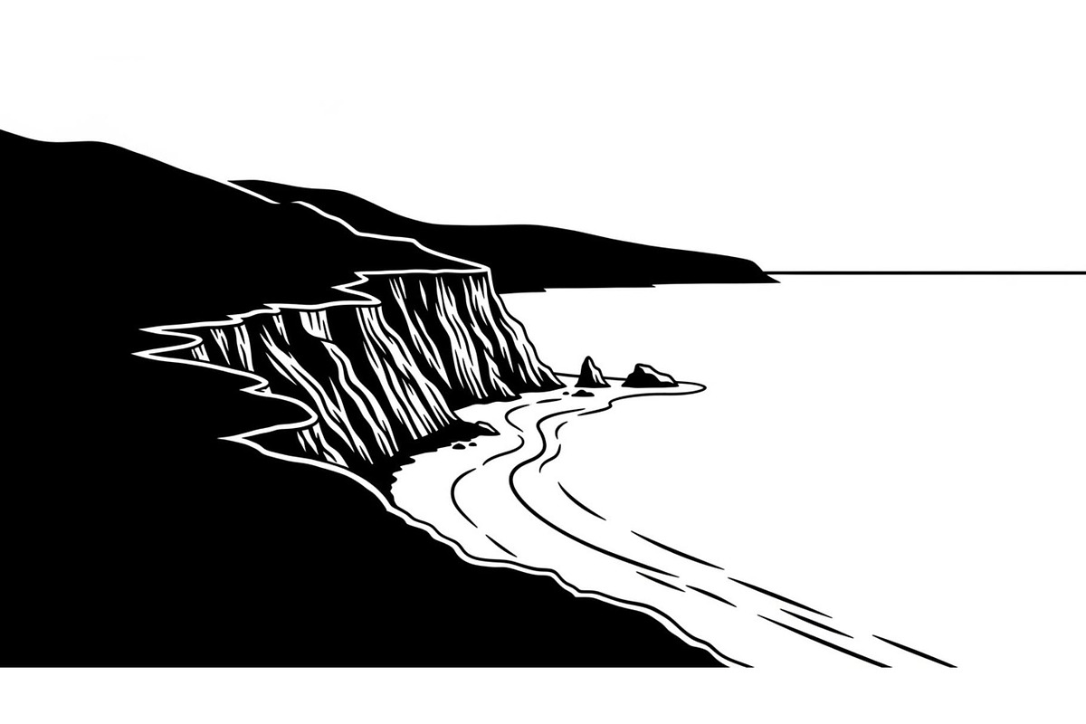 Coastal cliff shoreline view Silhoue, a Graphic by hafijul (Photo 13 of 14)