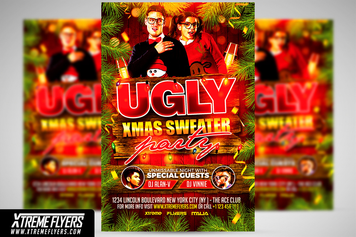 Ugly Christmas Sweater Party Flyer, a Flyer Template by XtremeFlyers (Photo 1 of 2)