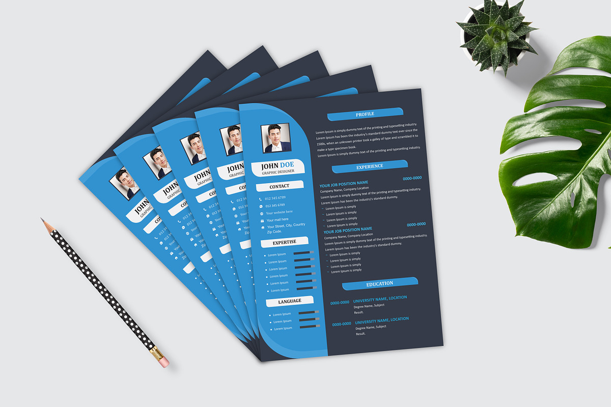 Modern Resume/CV Template, a Resume Template by Annudesign (Photo 5 of 6)