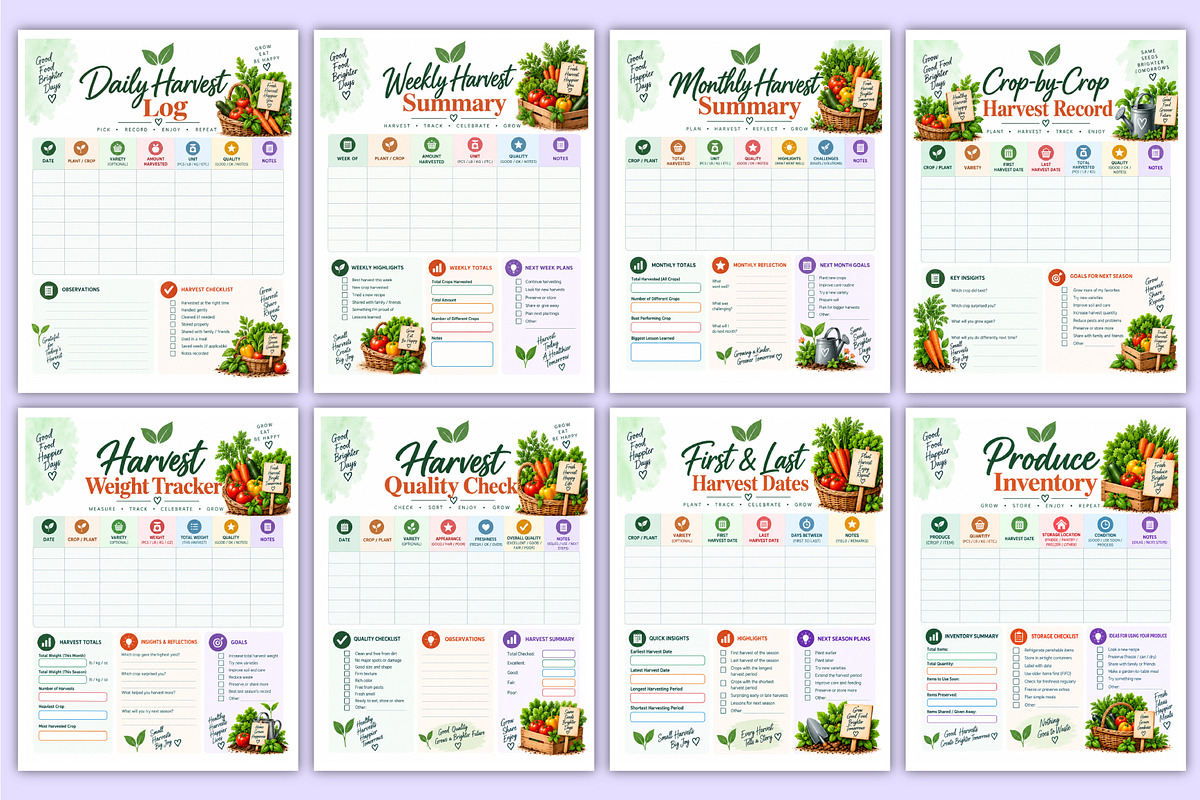 Garden Harvest Log Workbook | Plant, a Stationery Template by Mustafiz (Photo 4 of 4)