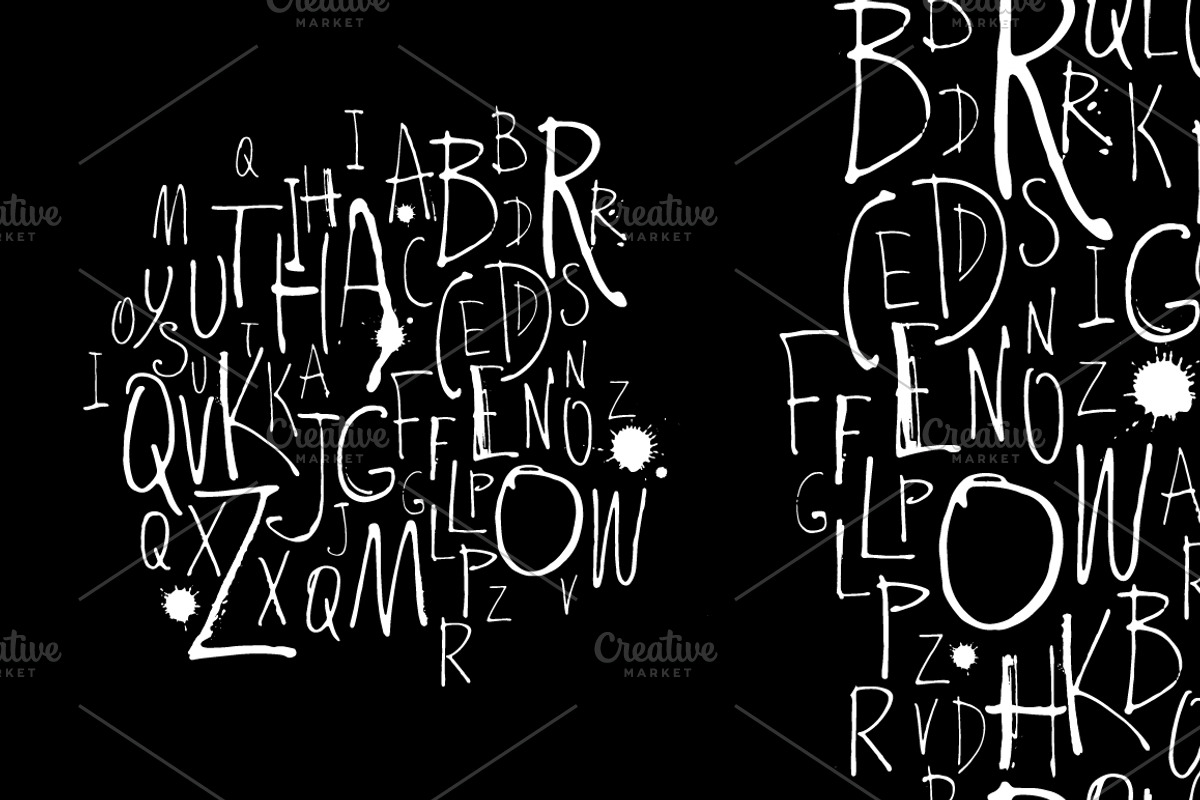 Brush Grungy Thin Font+pattern, a Pattern Graphic by VasilkovS (Photo 1 of 5)