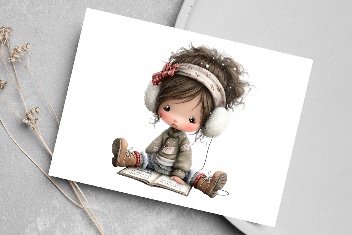 Watercolor Winter Kids Clipart, an Illustration by Canvas Craft (Photo 5 of 8)