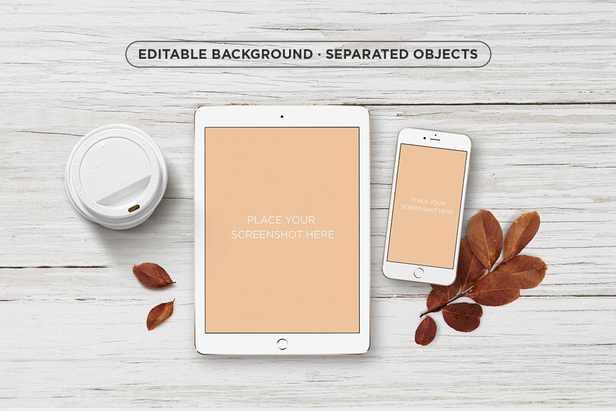 Mockup · Autumn ipad & iphone, an iPhone Mockup by tomodachi studio (Photo 3 of 4)