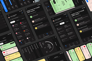 Global Esim App Product Ui Kit Dark, an UI Kit Template by Lumina_ui_ux202