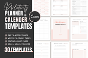 Editable Planner Template Canva, a Stationery Template by Designs by Darowan (Thumbnail 1 of 11)