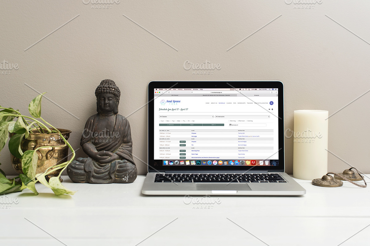 Buddha Yoga Laptop Mockup, a Books & Magazine Mockup by Ashley Alexandra Design (Photo 3 of 6)
