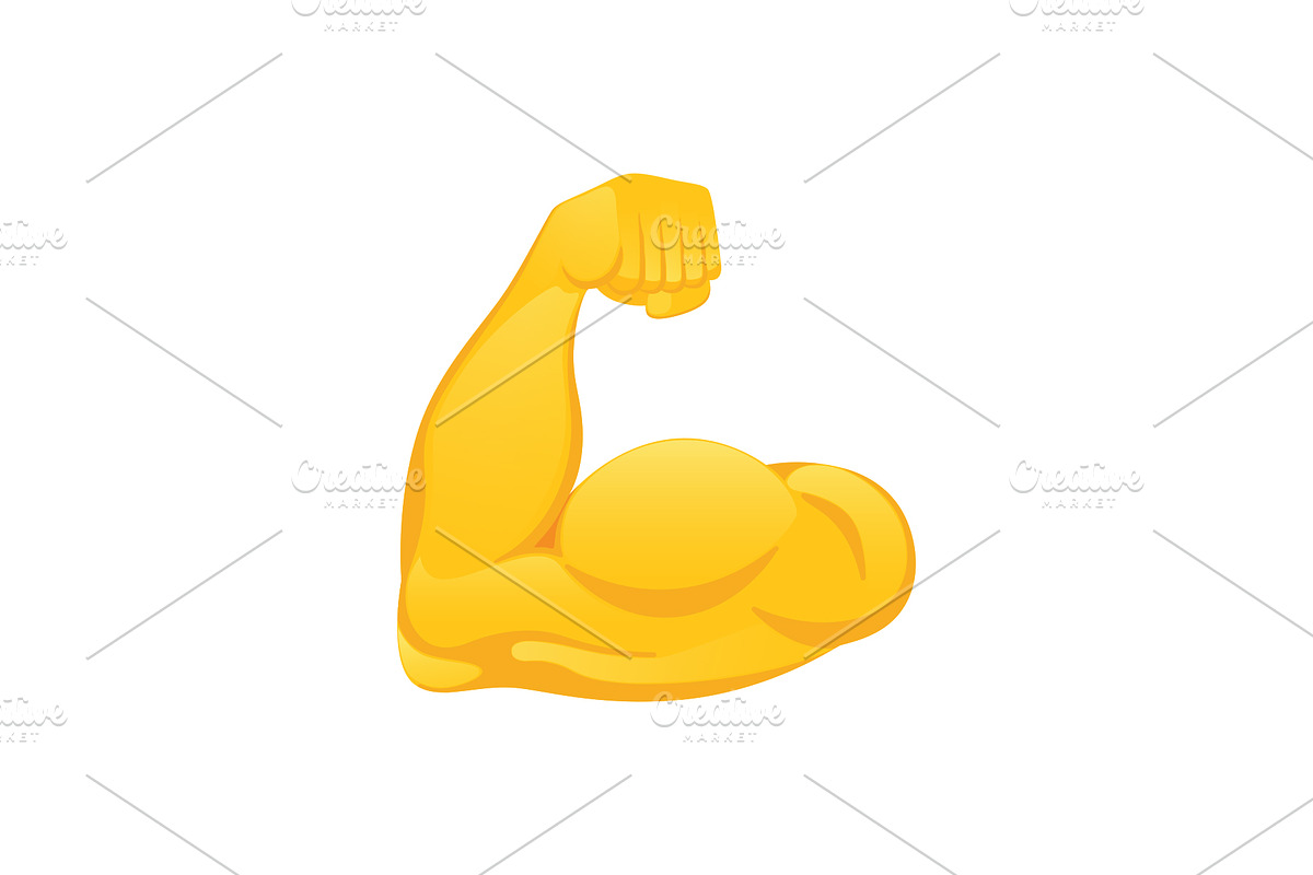 Flexed biceps icon. Hand gesture, an Emoji Icon by Yayasya