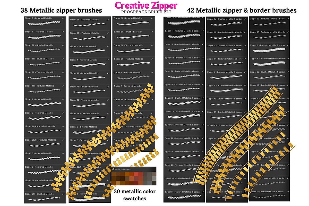 Creative Zipper Procreate Brush Kit, a Brush Add-On by Fashion Workshop Bkk (Photo 10 of 13)