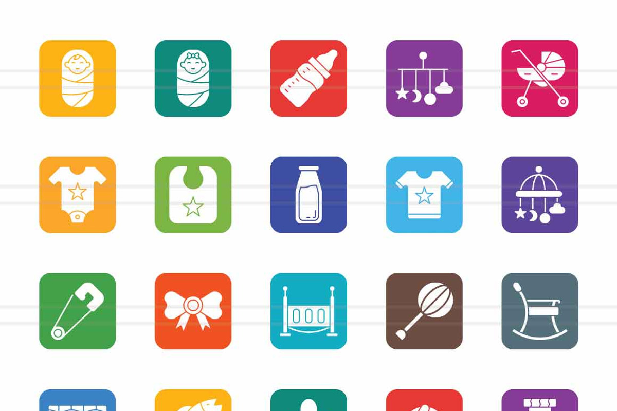 50 Baby Filled Round Corner Icons, an Icon by IconBunny (Photo 2 of 2)