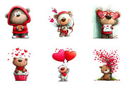 Valentines Teddy Bear Clipart, an Illustration by CreationArt (Thumbnail 3 of 5)