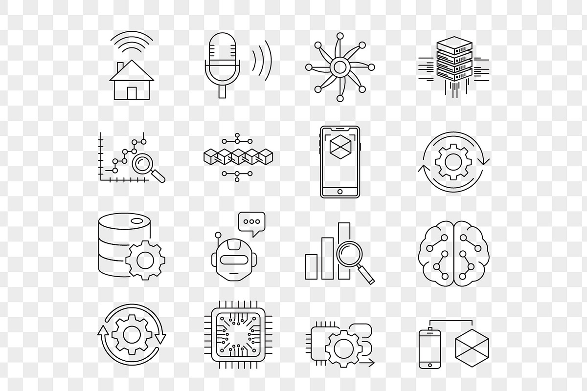 AI and Technology Outline Icon Set, an Outline Icon by Unique Design Team (Photo 2 of 3)