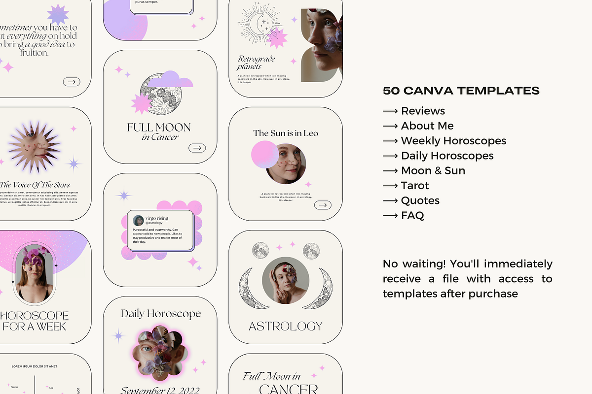 Astrology Instagram Post Templates, a Social Media Template by marmaries (Photo 2 of 6)