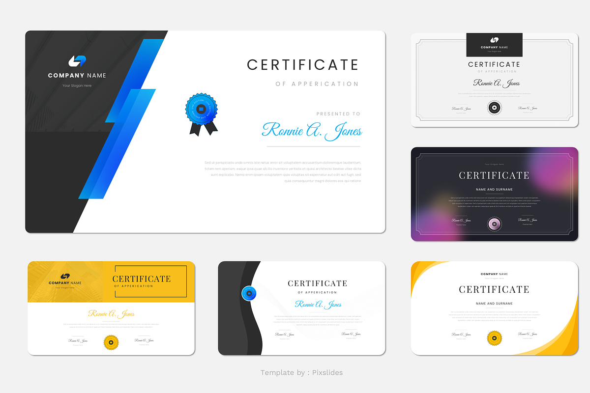 Certificate & Diploma PowerPoint, a Presentation Template by Pixslides