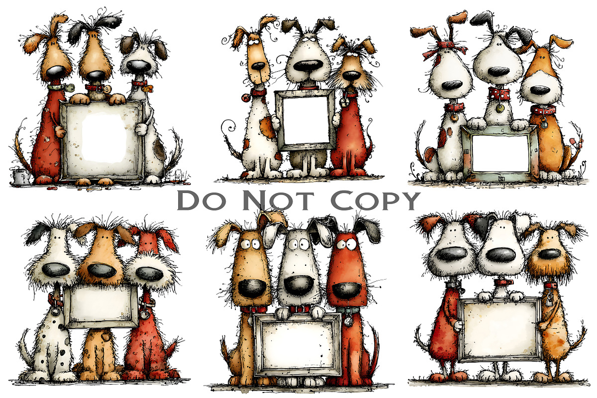 Christmas Whimsical Dogs Clipart, an Illustration by Craft Nest (Photo 7 of 8)