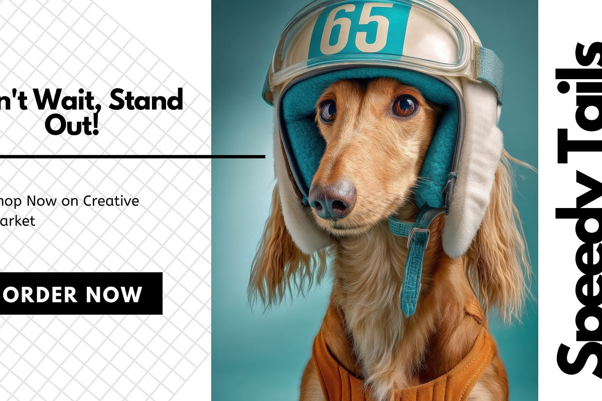 Speedy Tails: Helmet Dogs Bundle, an Animal Photo by Virgo Studio (Photo 6 of 6)