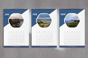 Blue Sea Wall Calendar 2024 Template