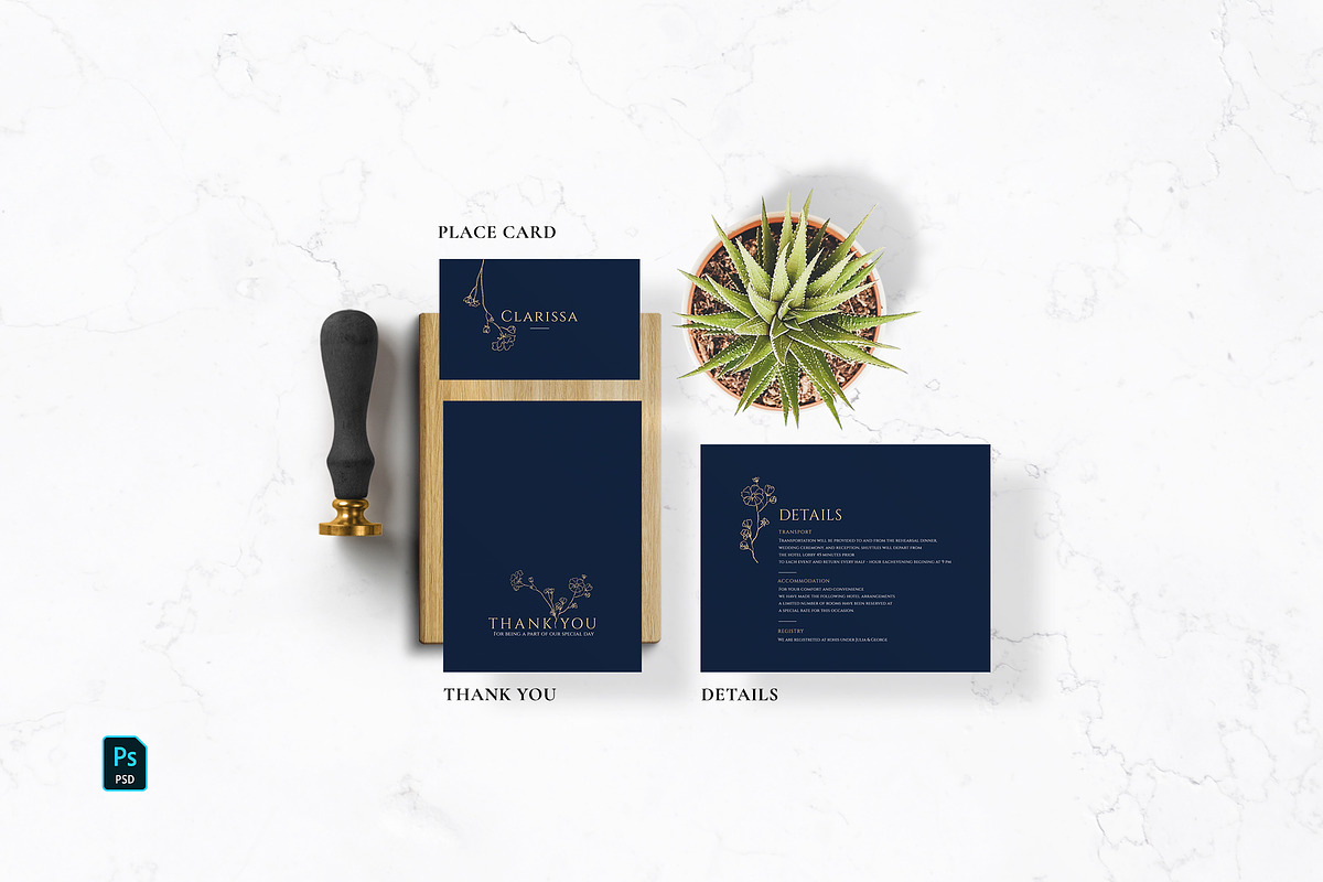 Navy Elegant Wedding Suite, an Invitation Template by Azka Creative (Photo 5 of 5)