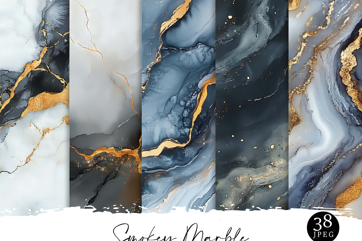 Seamless Smokey Marble Digital Paper, a Pattern Graphic by Design Scotch (Photo 1 of 8)